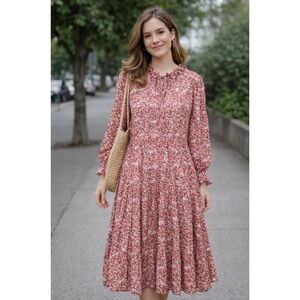 O.P.T. | One Pretty Time Ditsy Floral Tiered Boho Cottagecore Dress Sz.Medium